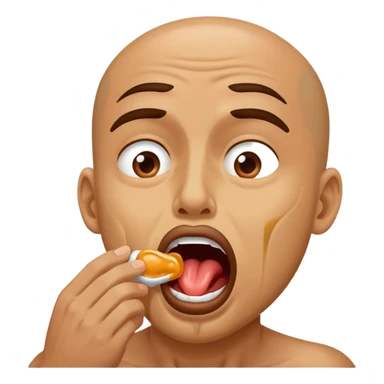 a man swallowing saliva out of fear sticker