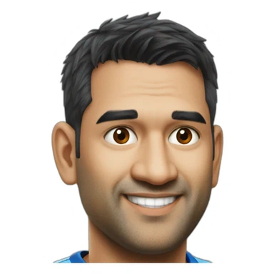 Ms dhoni right side look, smart handsome , in india jersey, only half photo sticker