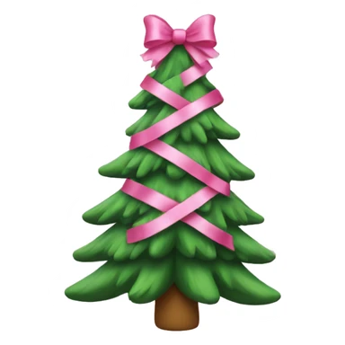 Christmas tree with a pink bow on top sticker