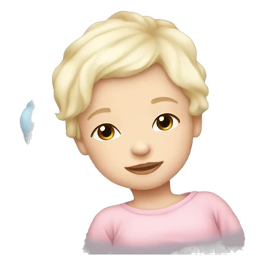 newborn white blonde sleep pink blue eyes  sticker