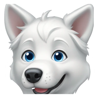 Happy white husky  blue eyes sticker