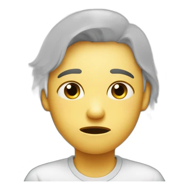 a crying look on one's face when working at night sticker