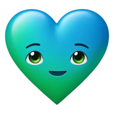 blue and green heart  sticker