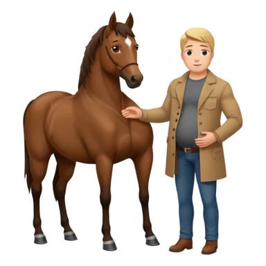 pregnant man body with horse sticker