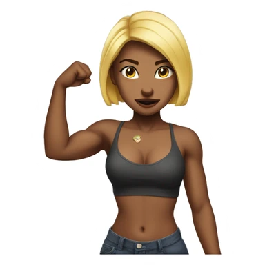 girl baddie flexing sticker