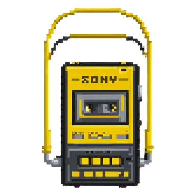 Yellow Sony Walkman cassette player from the 1980s sticker