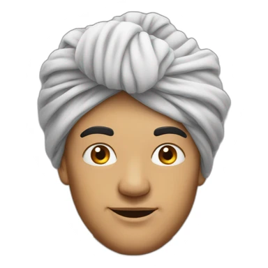 Grosse tete chauve avec un turban sticker