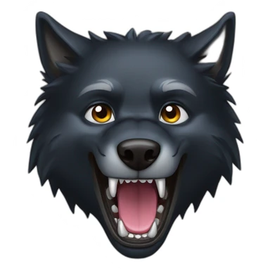 Black wolf growling  sticker