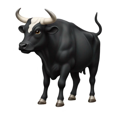 a black bull raising fore limbs sticker