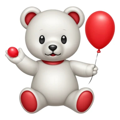 Niedliches gespenst in teddybärform mit einem luftballon in der hand sticker