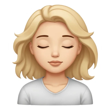 person relaxing with eyes closed enjoying a pleasurable breeze on their face sticker