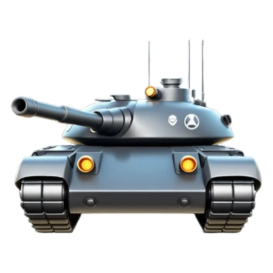 futuristic military tank 2025, clean and simple, rounded shapes, minimal details, apple style emoji sticker