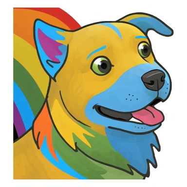Rainbow dog sticker