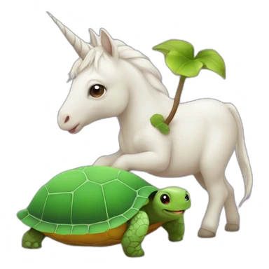 Licorne mange une tortue sticker