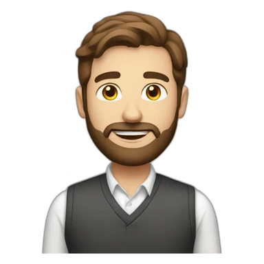entrepreneurial character with brown hair and beard sticker