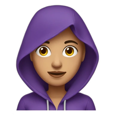 Armenian woman with purple hoodie and lost money sticker