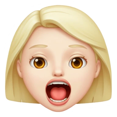 Point in open mouth sticker