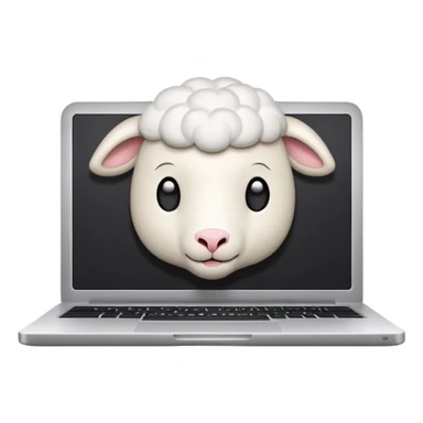 a closed laptop with a lamb logo sticker