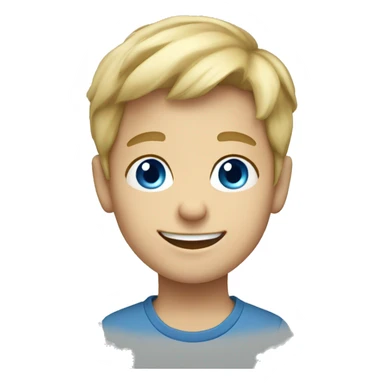 Blue eyed blond hair boy smiling sticker
