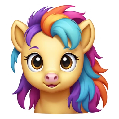 A cute cartoon pony with big eyes sticker