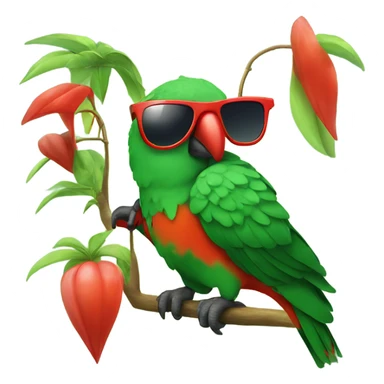 King parrot wearing sunglasses and umbrella  sticker