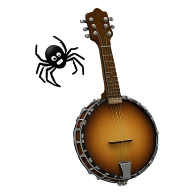 Banjo with a tiny spider on it  sticker