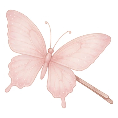 pink butterfly hairpin, soft and dreamy sticker