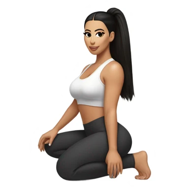 Kim K squatting  in yoga pants sticker