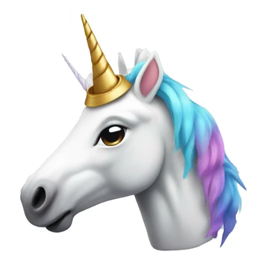 unicorn head wearing a cap sticker