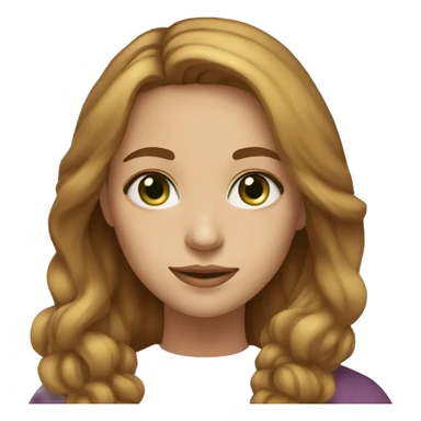 girl, 35 years old, long light brown hair, blue-green eyes and prominent nose sticker