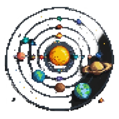 pixel art solar system sticker