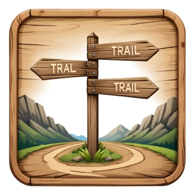 Wooden square trail sign sticker