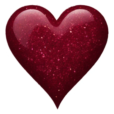 Burgundy heart glitter sticker