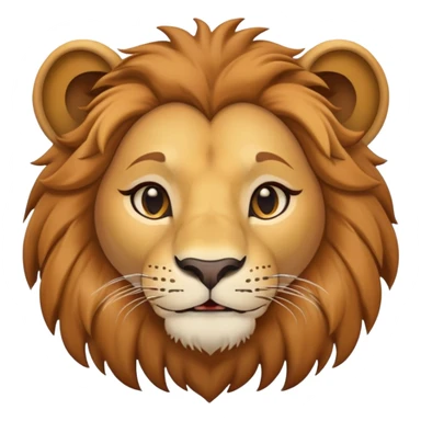 friendly anthropomorphised female lion head and shoulders sticker