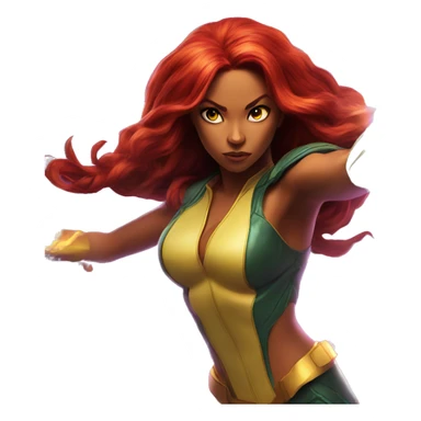 starfire from dc shooting her powers sticker