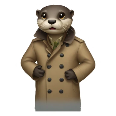 Otter in trenchcoat sticker