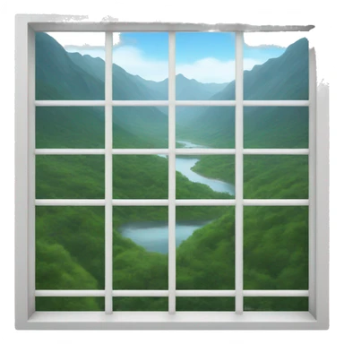 scenic view from building window sticker