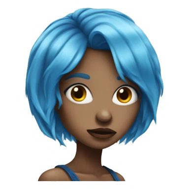 Mad blue hair girl sticker