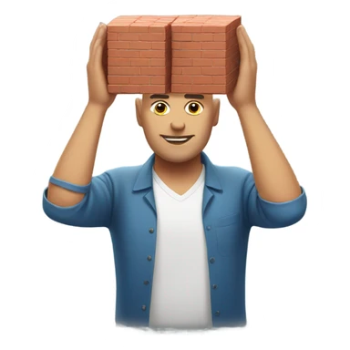Bald guy with brick on head sticker