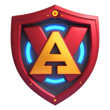 Cute 3D emoji letter A in Avengers style, bold metallic with glowing arc reactor, shield textures, red and gold highlights, compact glossy futuristic heroic emoji look sticker