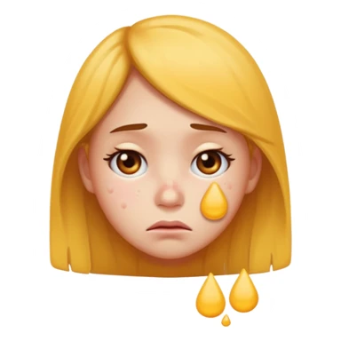 sad girl emoji with giant pimples sticker