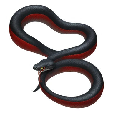 Long Black snake with red belly detailed sticker