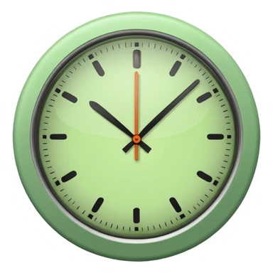 make Clock in minimalism in loght Green color without numbers  sticker