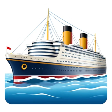 classic ocean liner on water sticker