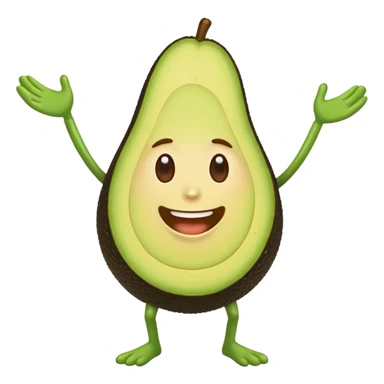 Casa de infonavit con un aguacate con piehrnas y brazos sticker