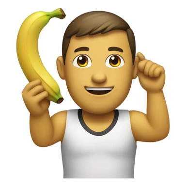 CREATE me bober emoji and banana on left hand sticker