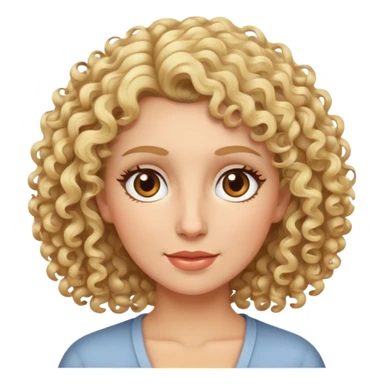 Blonde, curly haired mom with brown eyes sticker