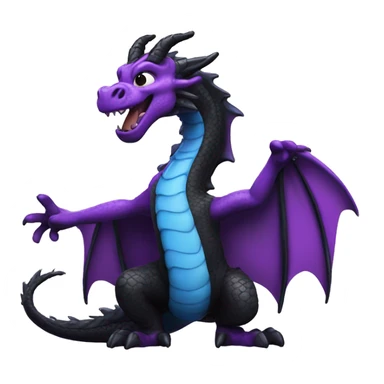 pupurple and black dragon gove the thumbs up sticker