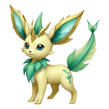 Shiny Cool Sparkly Cute Ethereal Leafeon-Vaporeon-Fakemon-hybrid-fusion- full body sticker