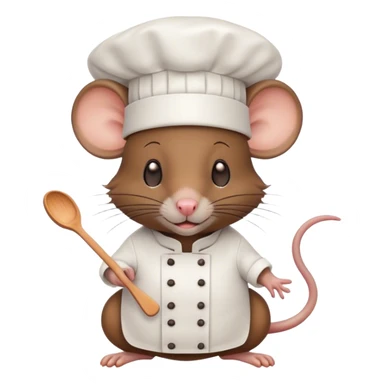ratatouille with a chef hat on top of head sticker